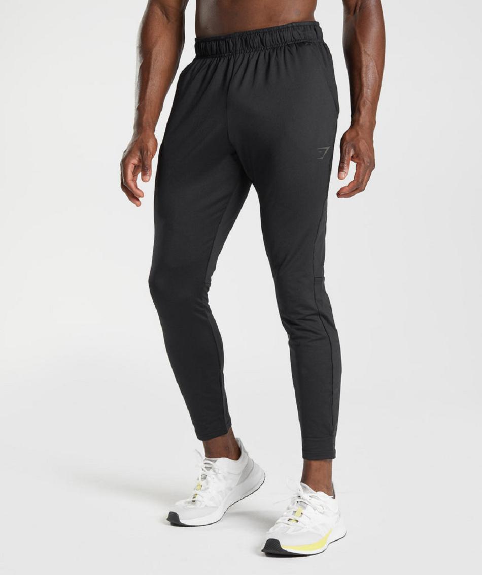 Spodnie Do Biegania Męskie Gymshark Sportowe Czarne | PL 3361XYU